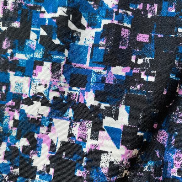 Tail Drawstring Waist Athletic Dress S Blue Black Geo Print 1/4 Zip Activewear - Picture 11 of 11